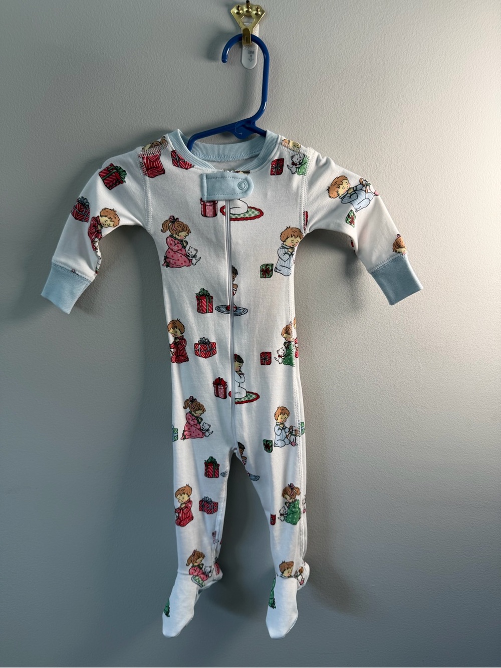 TBBC Knox’s Night Night Sleeper Holiday Patience & Prayers/Blue Size 3-6M NWT